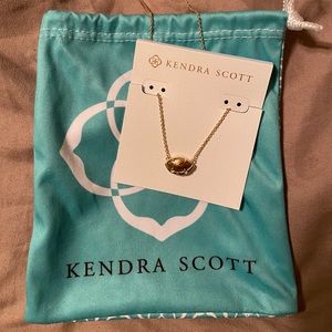 Kendra Scott necklace brown cat eye and gold accent